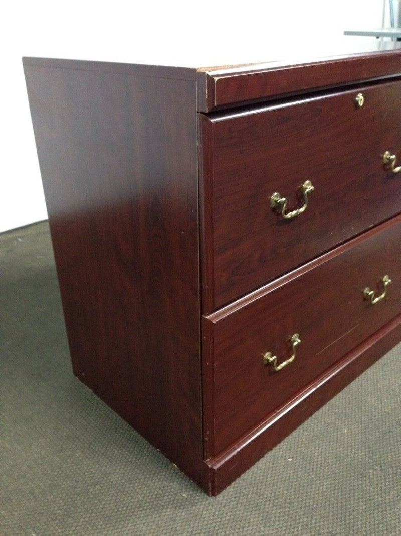 Sauder Contemporary Laminate Mahogany Two Drawer Filing Cabinet The Local Flea