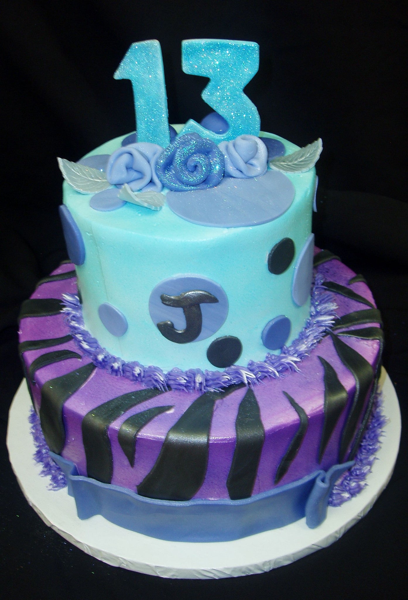 zebra 2 tier cake