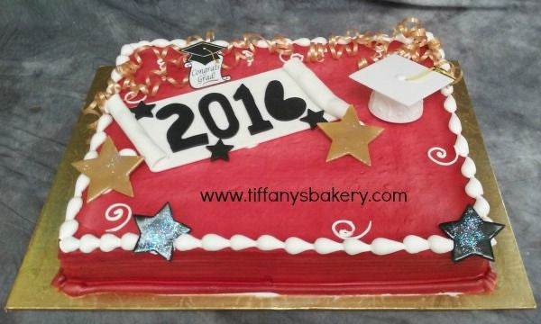 Graduation 2021 Red Cake – Tiffany'S Bakery