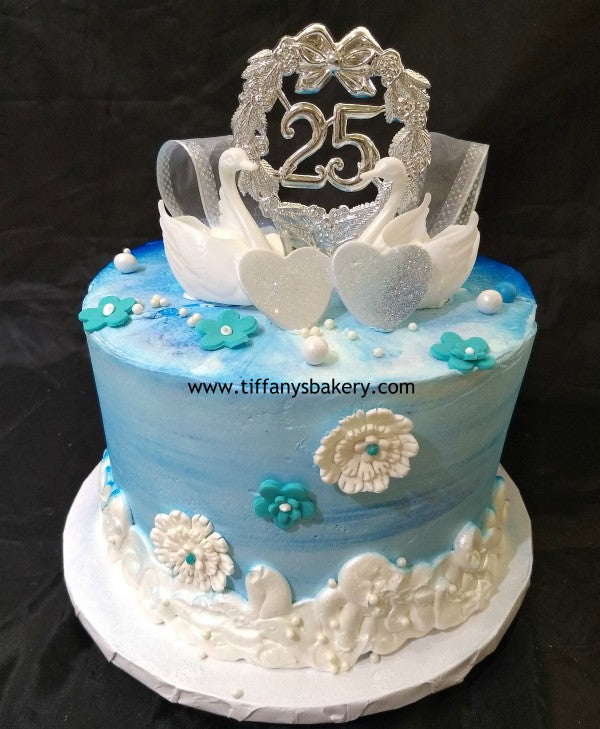 25th Anniversary On 6 Round Cake Tiffany S Bakery