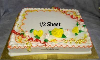 Flower Design Sheet Cake Basic Budget - Tiffany's Bakery