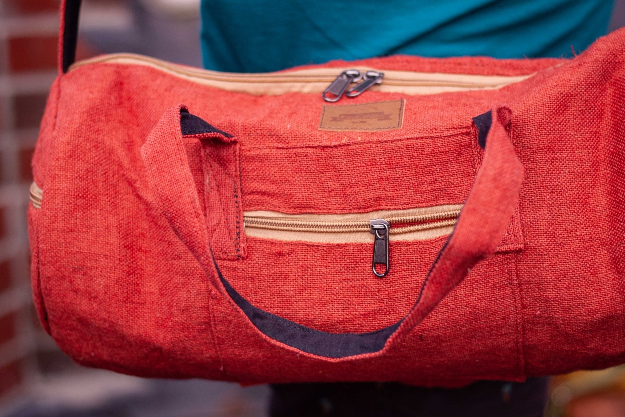 red holdall bags