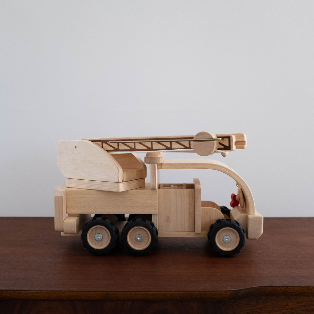 wood fire truck toy