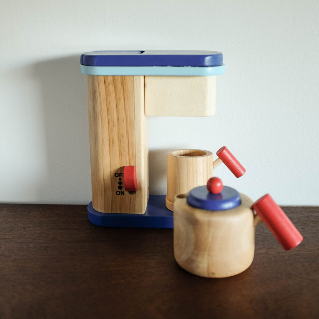 wooden toy coffee maker