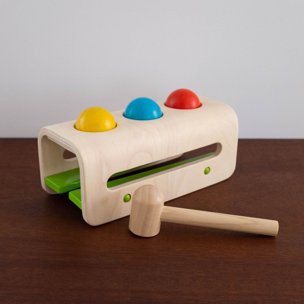 wooden ball hammer toy