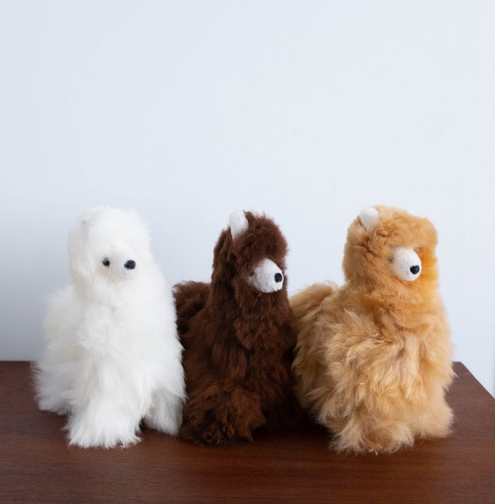 stuffed animal made out of alpaca fur