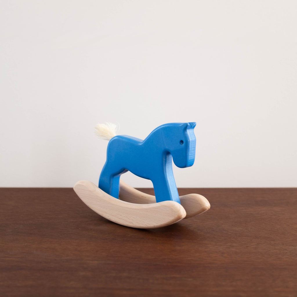 blue rocking horse