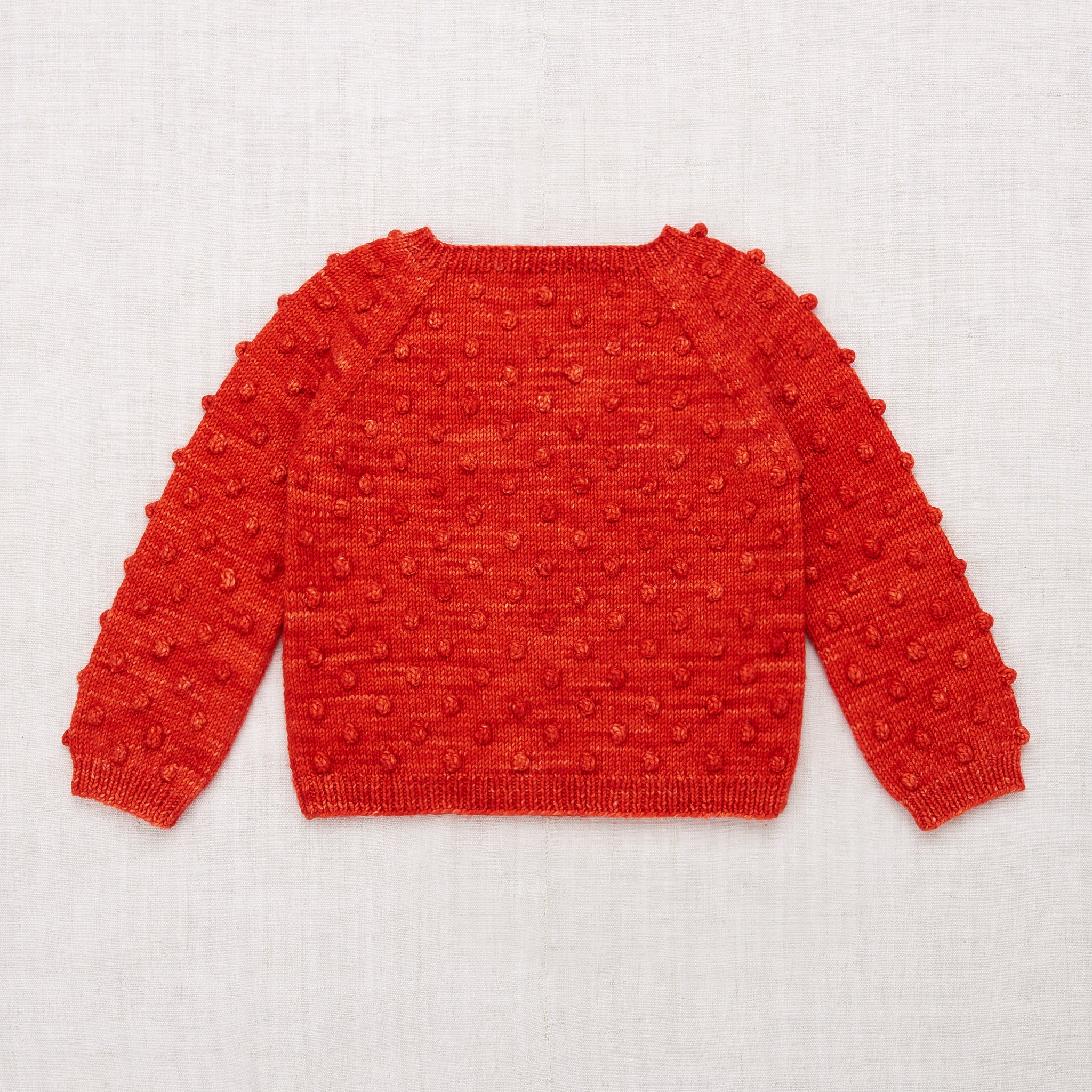 Classic Popcorn Sweater- Red Flame