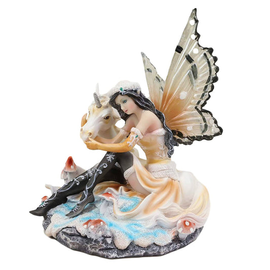 Kneeling Fairy with Unicorn Figurine: Faery & Unicorn Gifts — FairyGlen  Store