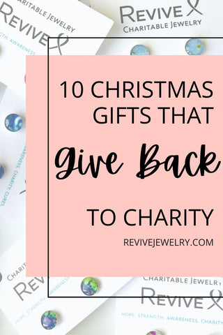 10 Christmas gifts that give back to charity pin for pinterest