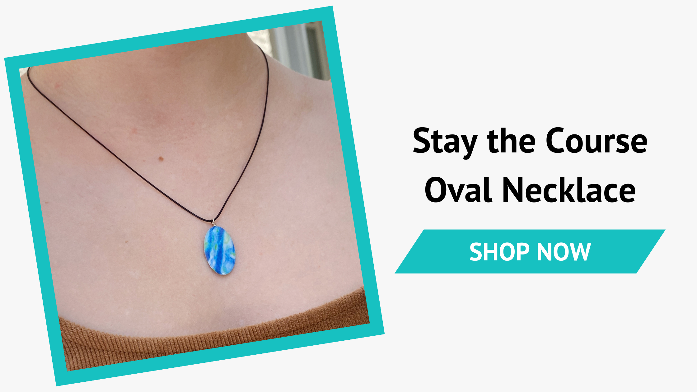 Stay the Course oval necklace for charity