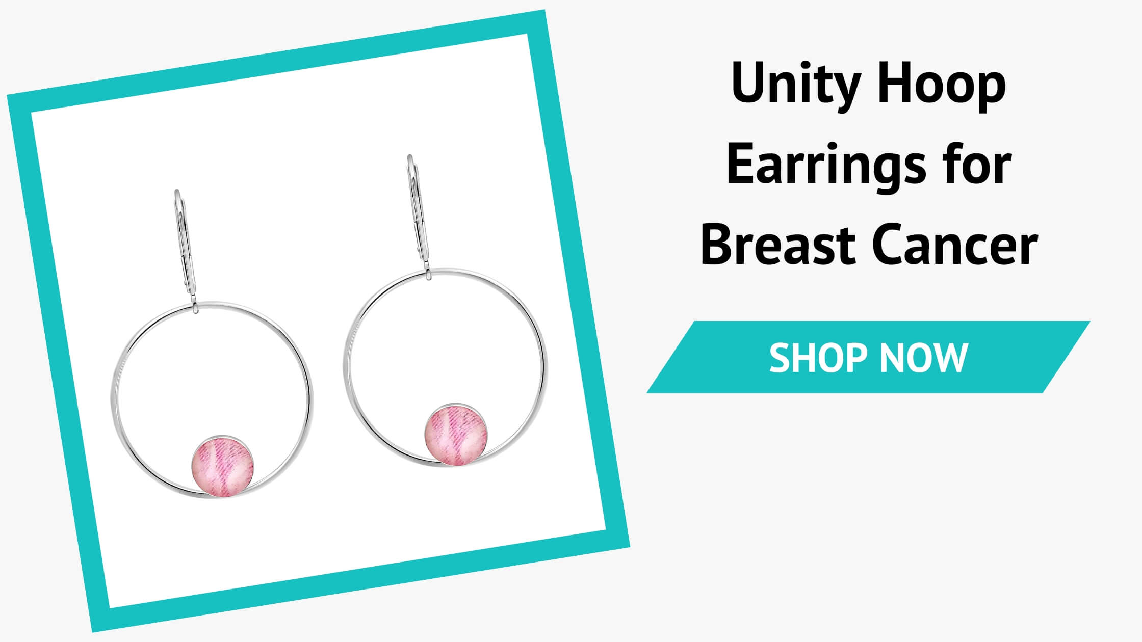 unique hoop earrings with pink breast cancer cell image in resin