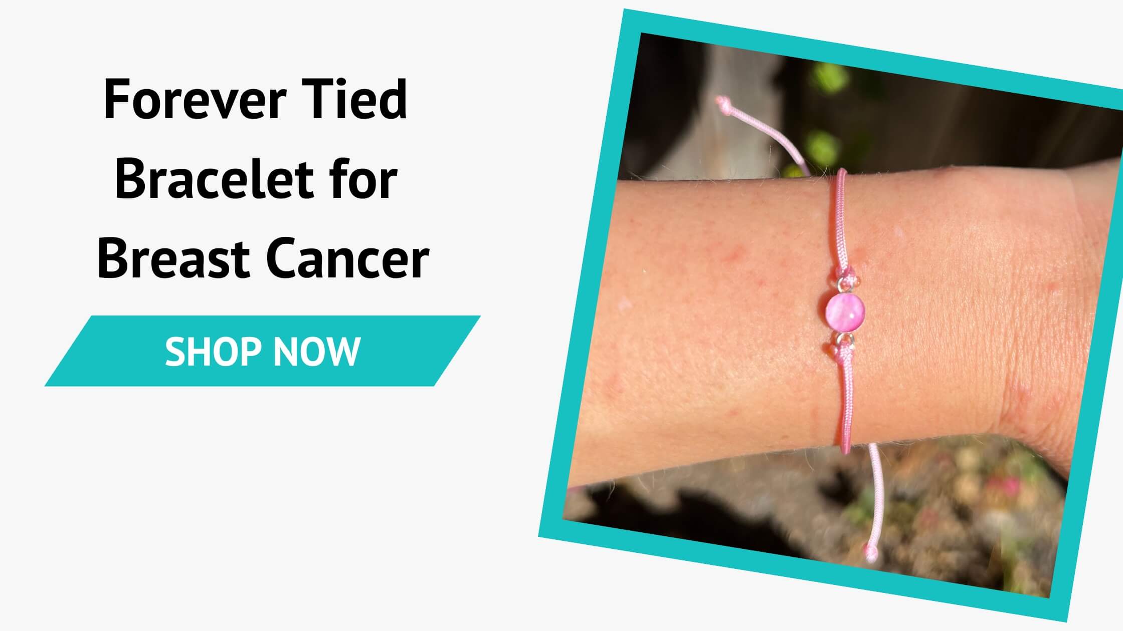 adjustable pink cord bracelet with breast cancer pendant