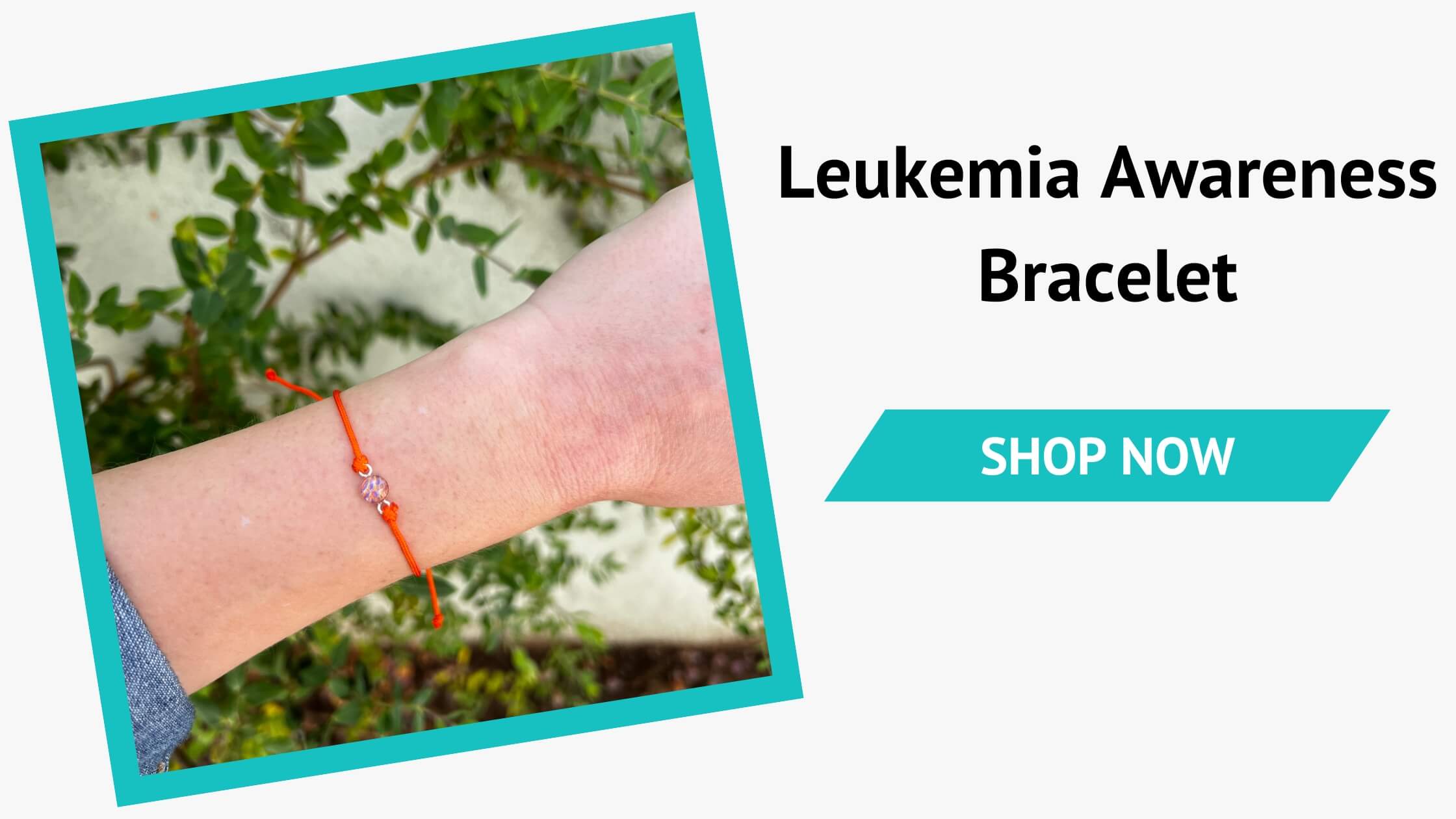 leukemia awareness bracelet on model