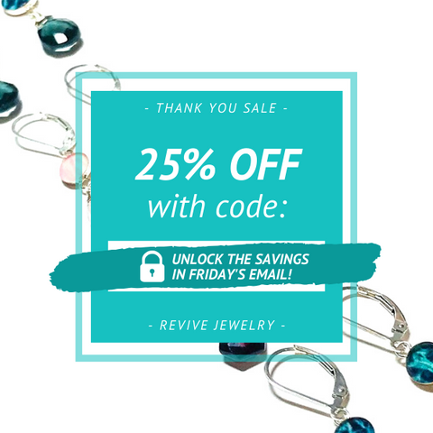 Thank You Sale Graphic with Code Blocked, Unlock in Friday's Email
