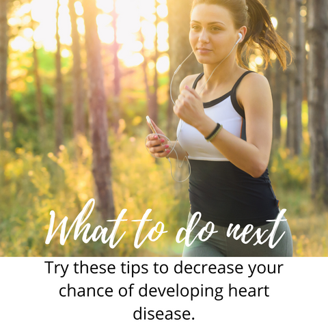 woman running in the forest what to do next try these tips to decrease your chance of developing heart disease
