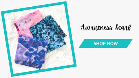 awareness scarves for breast cancer, ovarian cancer and pancreatic cancer