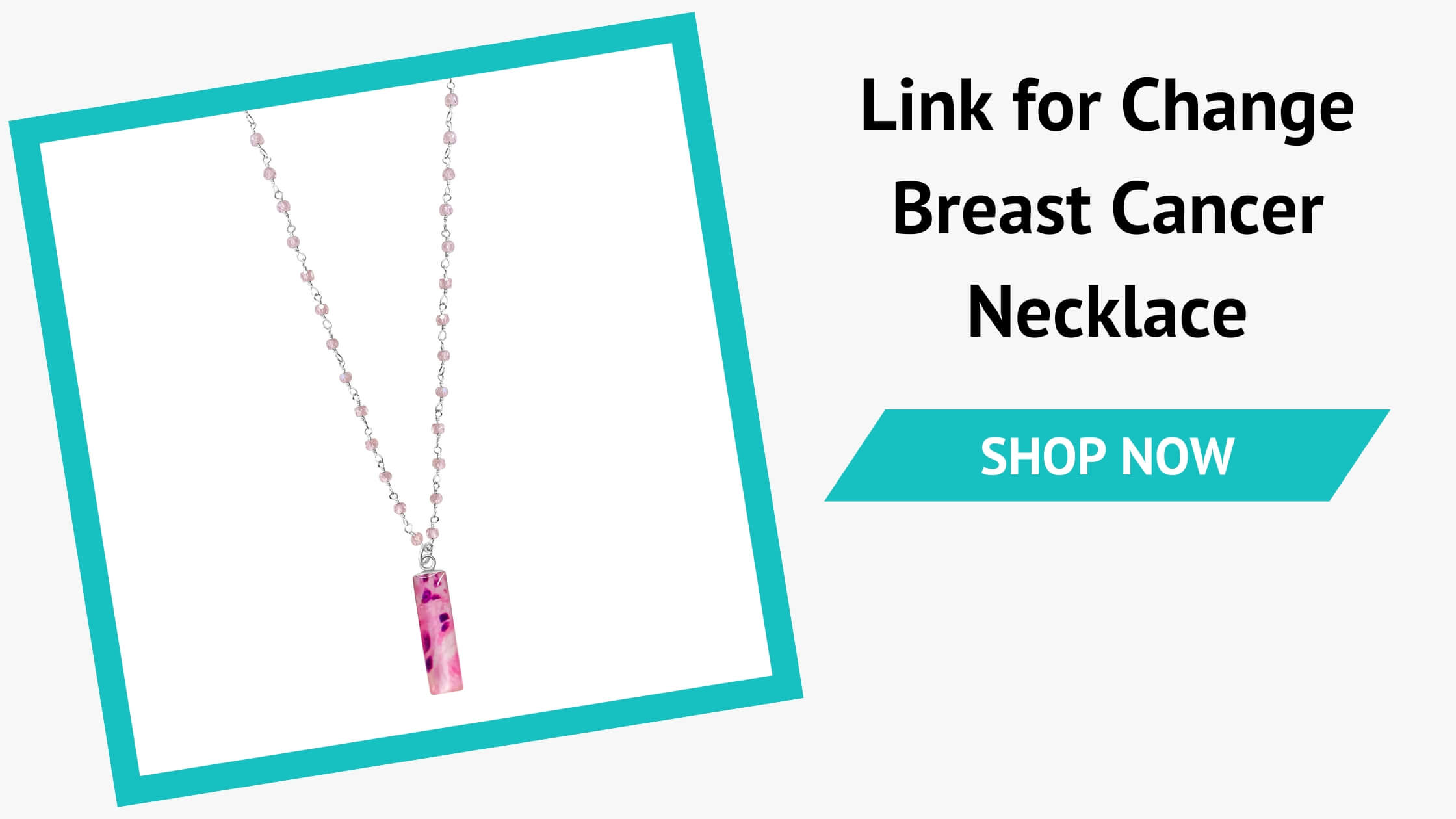 pink breast cancer awareness necklace for survivors