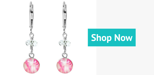 glimmer of hope earrings for breast cancer awareness that give back to charity
