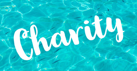 charity on teal blue water