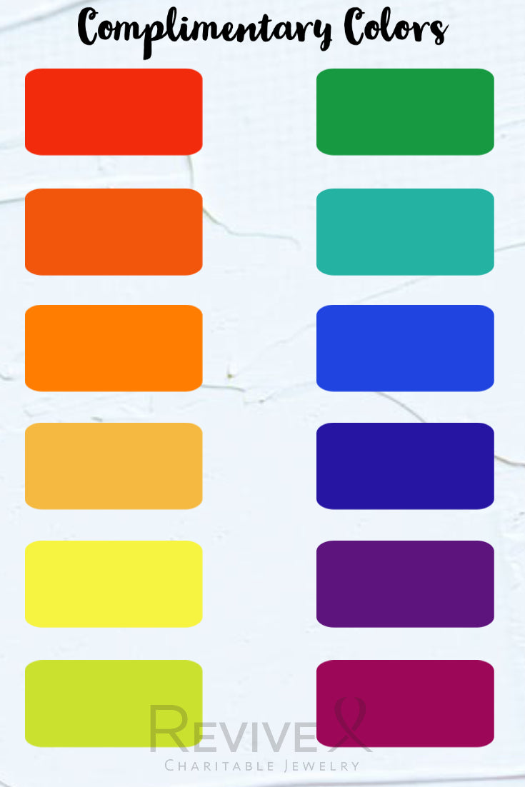 complimentary colors chart for wearing colorful jewelry