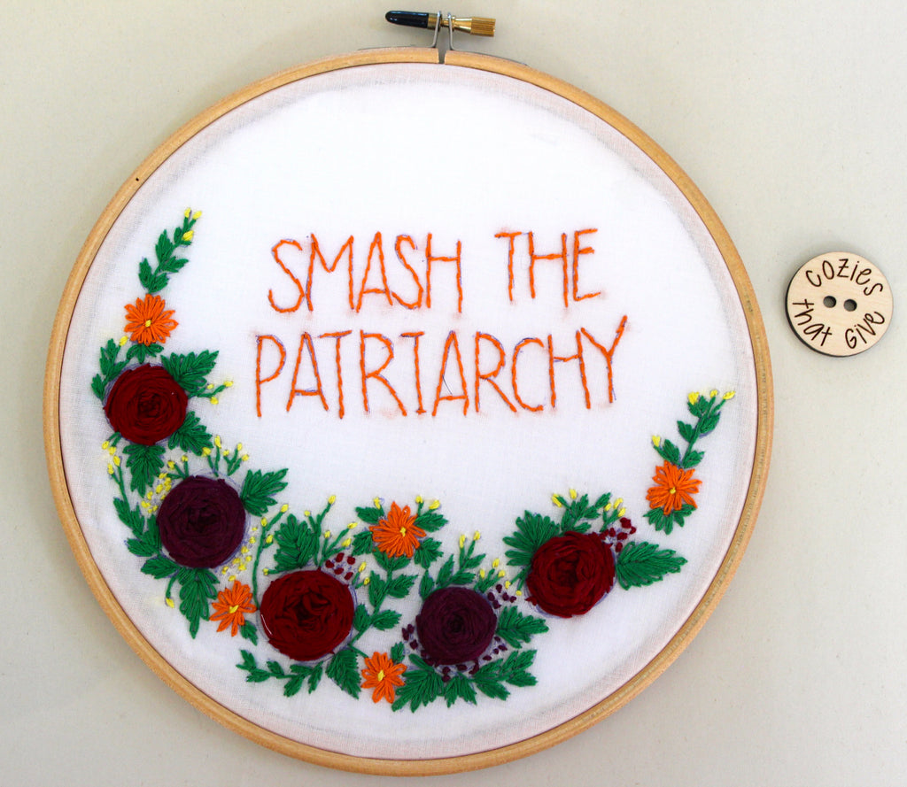 cozies that give hand embroidered hoop