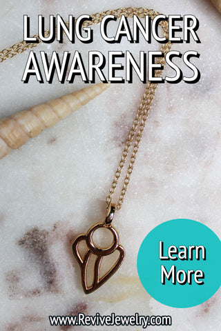 lung cancer awareness jewelry guardian angel pendant necklace based on histology slides that gives back to research