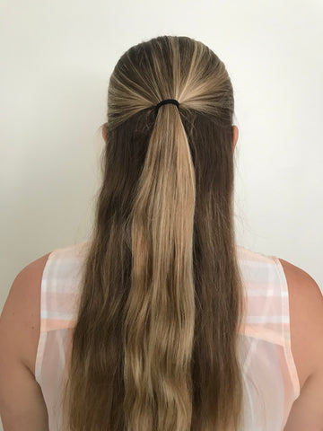 half up hair from behind