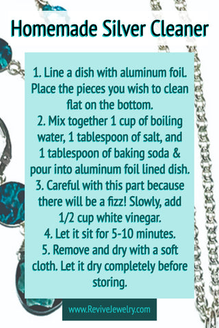Graphic with instructions for a homemade jewelry cleaner