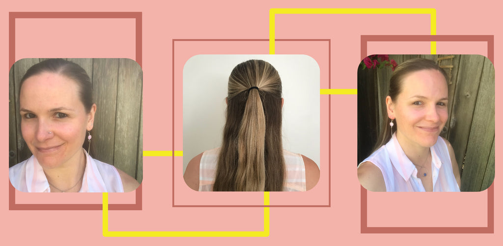 half up hair style three angles