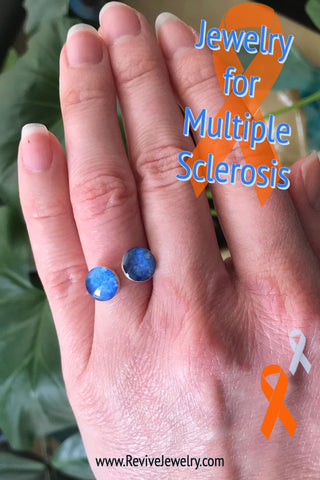 jewelry for multiple sclerosis awareness rally ring that gives back to charity to find a cure for ms