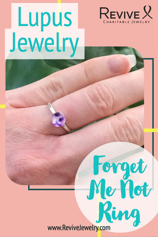 lupus jewelry forget me not ring on hand pin for pinterest