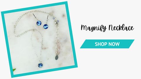 magnify awareness jewelry set for childhood cancer research and charity