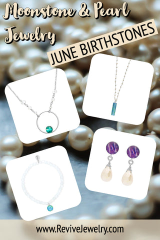 Moonstone and pearl jewelry June birthstones 