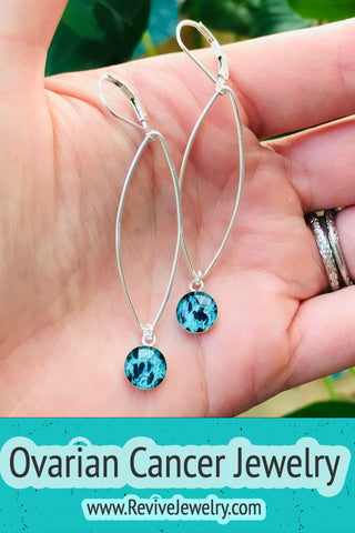 ovarian cancer jewelry pin petals of courage earrings for awareness and research