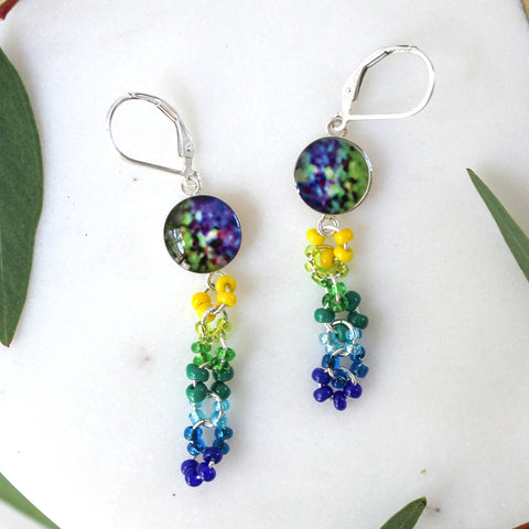 vibrant colorful earrings for melanoma awareness