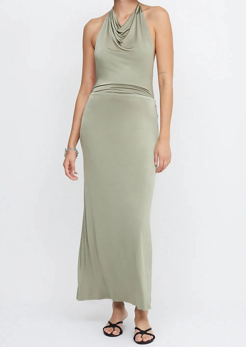 Ariel Halter Maxi Dress - Sage | house of lolo