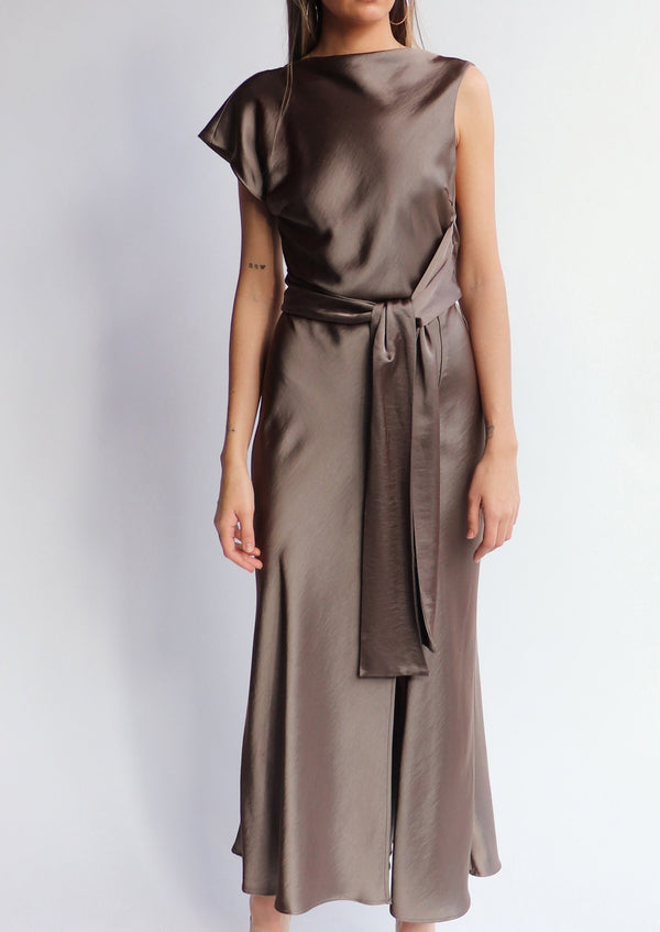 the kat asym midi dress