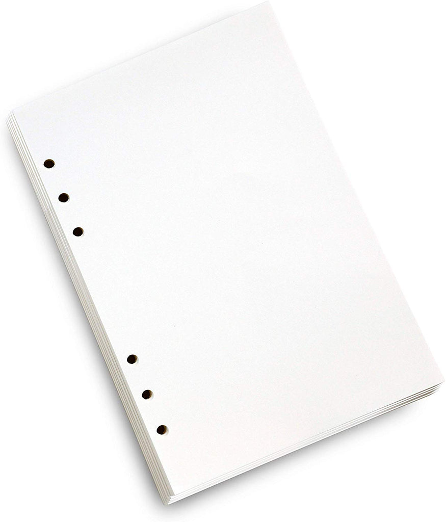  6-Ring A6 Binder/Planner Refill Paper, 6 Hole,6 3/4 x 4 1/8  Inches Refillable White Paper for Loose Leaf Binder Notebook Diary Traveler  Journal Inserts, 80 Sheets/160 Pages,Lined : Office Products
