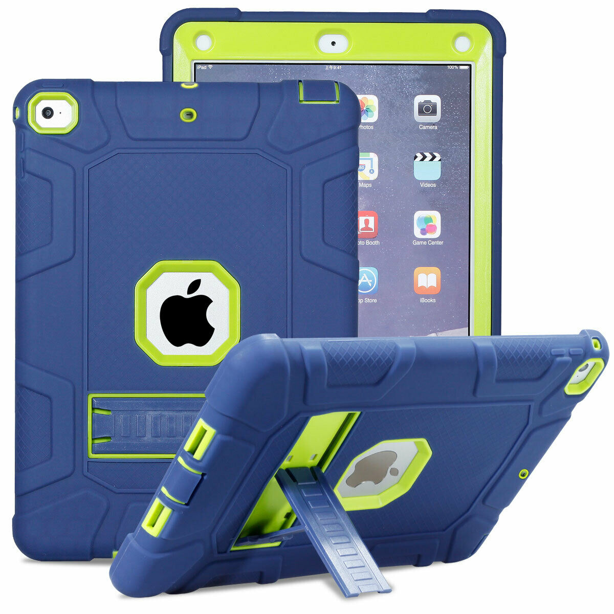 For iPad Pro 9.7'' 2016 Shockproof Rubber Stand Hard Case Cover