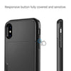 iPhone 7 Case Slide Armor Wallet Card Slots Holder Cover for Apple-Red