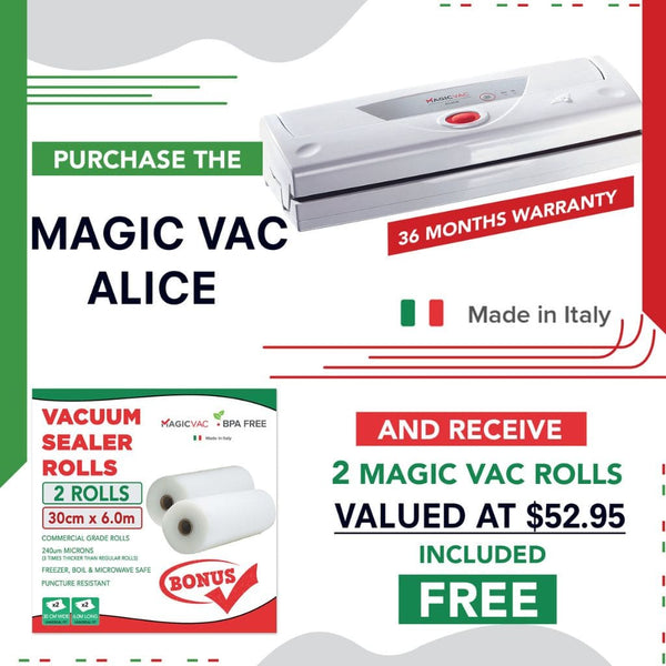 Magic Vac Alice Vacuum Sealer Cryovac Machine Special Bonus Offer 2 Vacuum Sealer Rolls Free
