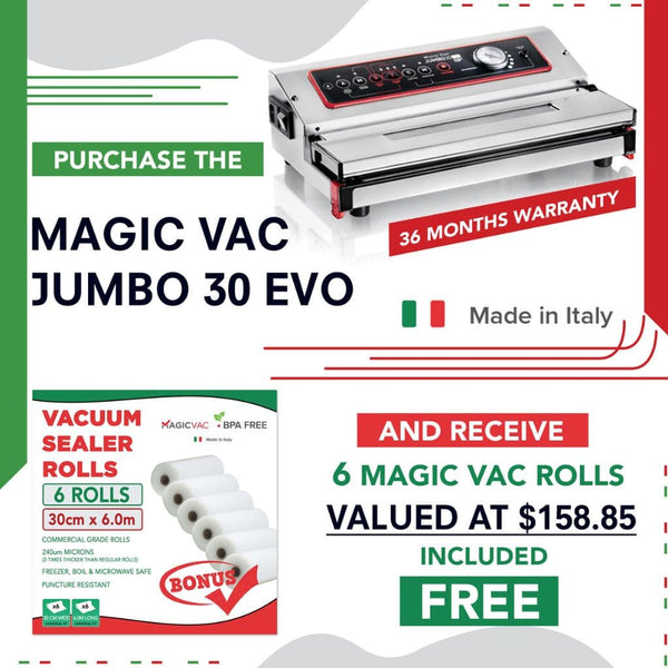 Magic Vac Evo 30 Vacuum Sealer Cryovac Machine Bonus 6 Vacuum Sealer Rolls Free