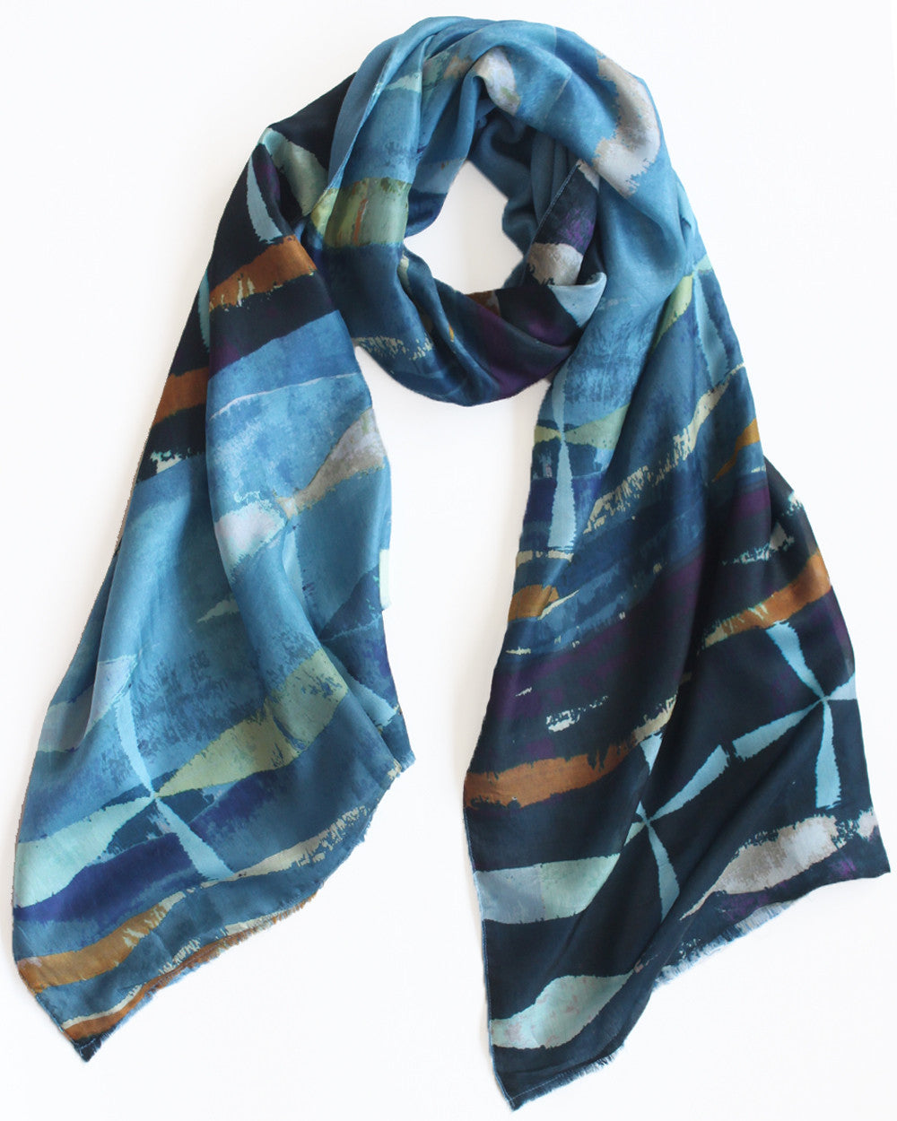 Atlantic - Silk scarf with wool backing - Things are Electric