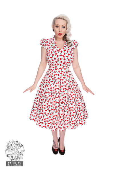 Hearts and Roses - White Cherry Blossom Dress – Just a Touch of Everything