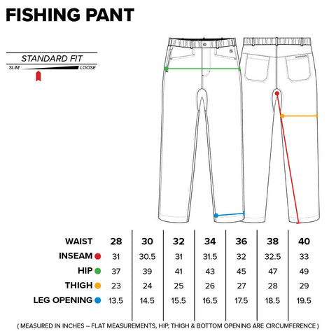 Tech Fishing Pant (Size Chart) – Googan Squad