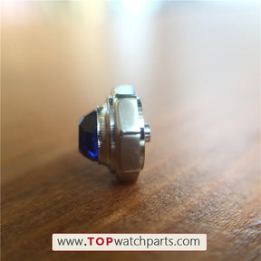 blue sapphire crystal watch crown for Cartier Tank MC Small Seconds man watch - topwatchparts.com