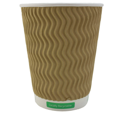 Compostable 12oz Double Wall TerraCup Hot Drink Take out cups (500)