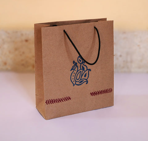Handmade Paper Bag Lace Printed Pack Of 100 The Ngo Store