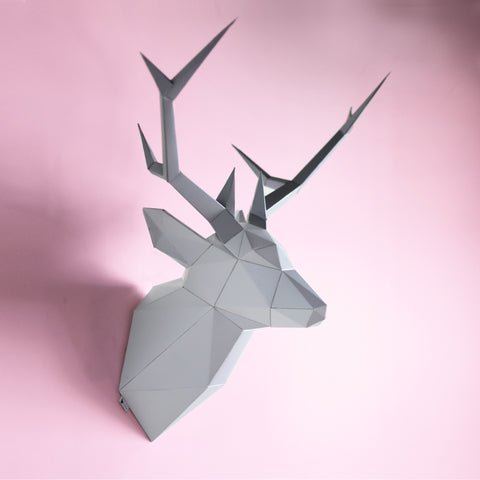 Download Diy Paper Wall Trophy Origami Deer Wall Art Pre Cut And Scored Paper Brownfolds
